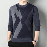 Men's Loose Multicolor Round Neck Warm Sweater
