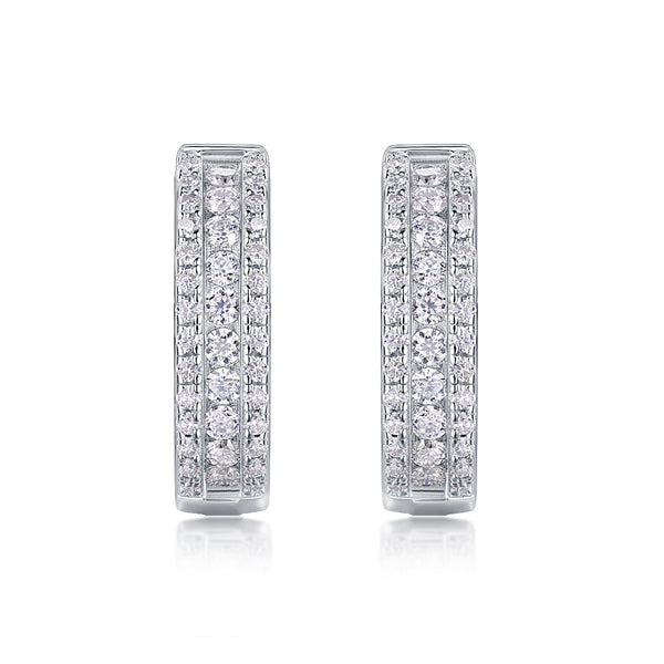 Splendid Night Luxury Fashion Diamond Earrings Stud Set With Mosan Diamond Silver Ornaments