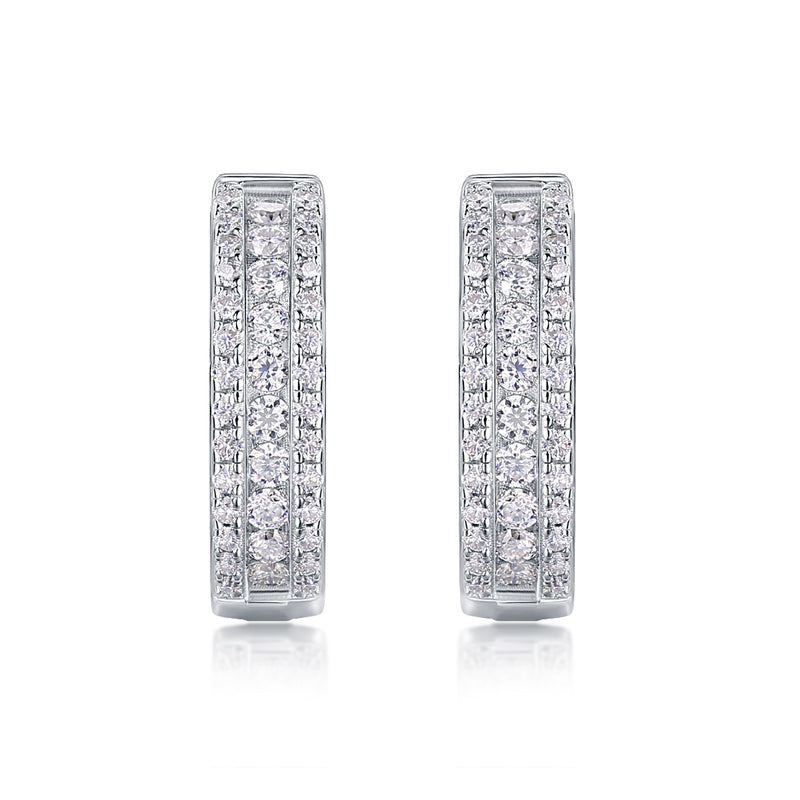 Splendid Night Luxury Fashion Diamond Earrings Stud Set With Mosan Diamond Silver Ornaments