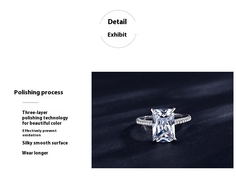 S925 Sterling Silver Simulation Diamond Ring