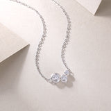 White Dew Luxury Fashion Diamond Pendant Necklace Set With Mosan Diamond Silver Ornaments