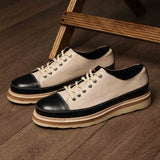 Vintage Vintage Handmade Board Shoes Genuine Leather Platform Casual Shoes