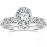 S925 Inlaid Water Drop Pear-shaped Zircon Women's Ring