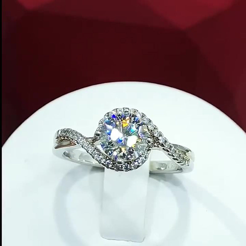 Eight Hearts And Eight Arrows Simulation Moissanite Ring