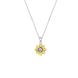 S925 Silver Sunflower Projection Necklace Women