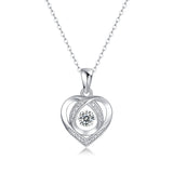 Heart To Have Your Luxurious Fashion Diamond Pendant Necklace Set With Mosan Diamond Silver Ornaments