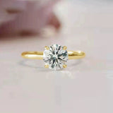 5A Zircon Round Rose Silver Diamond Ring