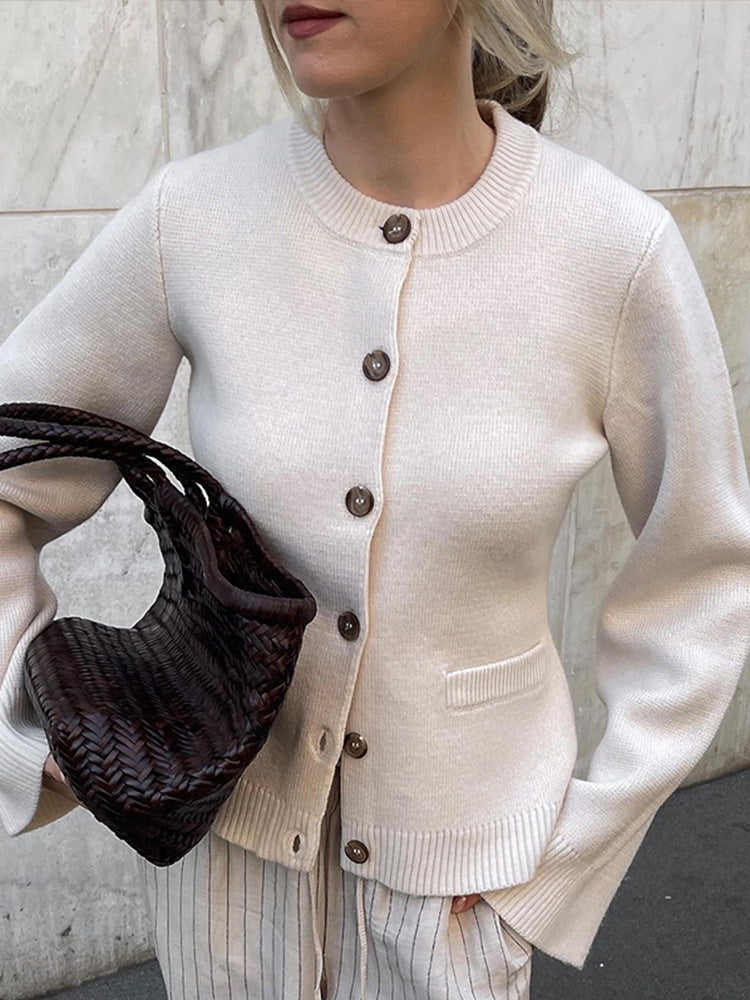 Women's Slim-fit Cropped Cardigan Sweater Coat