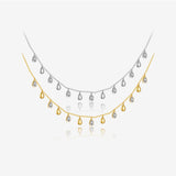 S925 Sterling Silver Pear-shaped Zircon Hanging Scarf Long Necklace