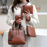 Retro Bag Set Solid Color Shoulder Crossbody Handbag