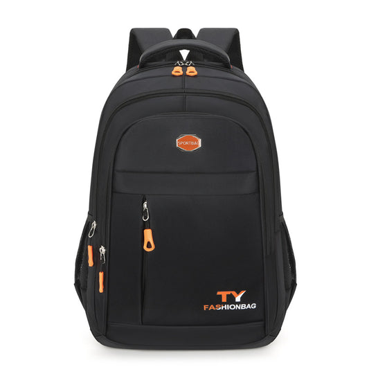 Men's Simple Solid Color Oxford Cloth Waterproof Backpack
