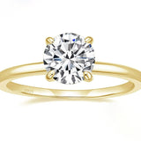 5A Zircon Round Rose Silver Diamond Ring