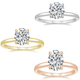 5A Zircon Round Rose Silver Diamond Ring