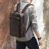 Men's Simplicity Vintage Casual Leather Backpack