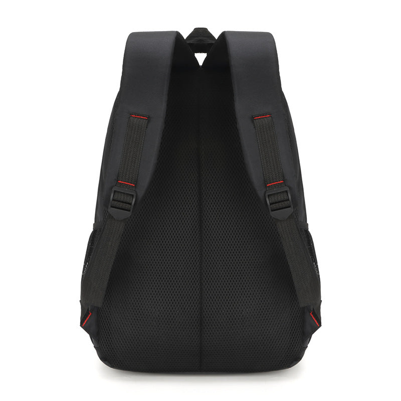 Men's Simple Solid Color Oxford Cloth Waterproof Backpack