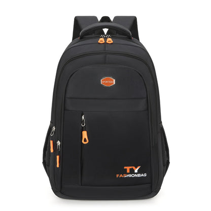 Men's Simple Solid Color Oxford Cloth Waterproof Backpack