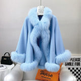 Socialite Cloak Fur Jacket Women's Reversible Woolen Coat Mid-length Young