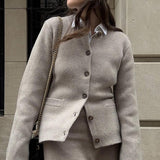 Women's Slim-fit Cropped Cardigan Sweater Coat