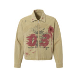 American Retro Street Distressed Graffiti Workwear Jacket