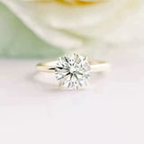 5A Zircon Round Rose Silver Diamond Ring