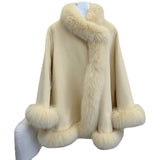 Socialite Cloak Fur Jacket Women's Reversible Woolen Coat Mid-length Young