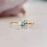 5A Zircon Round Rose Silver Diamond Ring