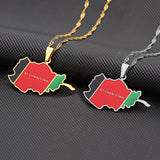 European And American Stainless Steel Afghanistan Drip Map Necklace