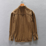 Men's Amekaji Casual Cotton Loose Shoulder Shirt