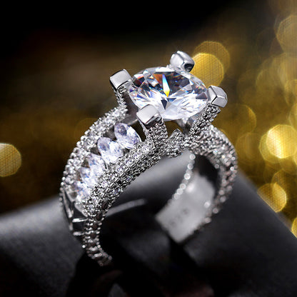 European And American Fashion Women's Copper Zircon Ring