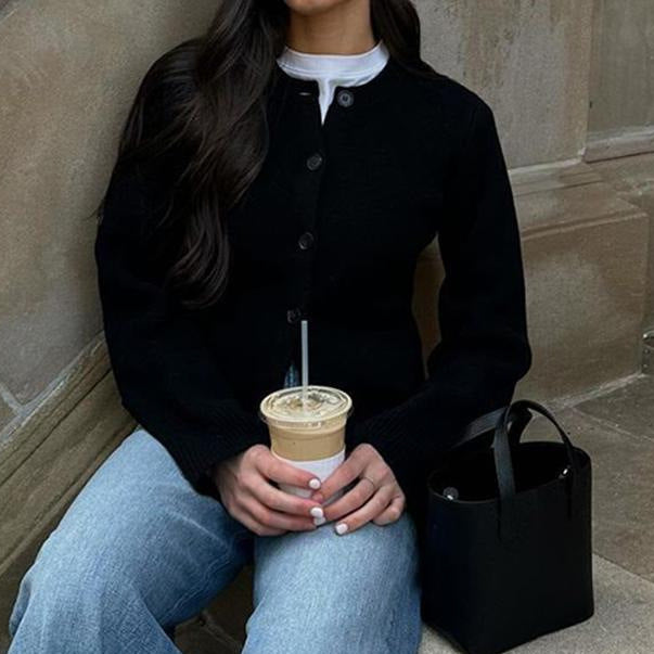 Women's Slim-fit Cropped Cardigan Sweater Coat