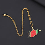 European And American Stainless Steel Afghanistan Drip Map Necklace
