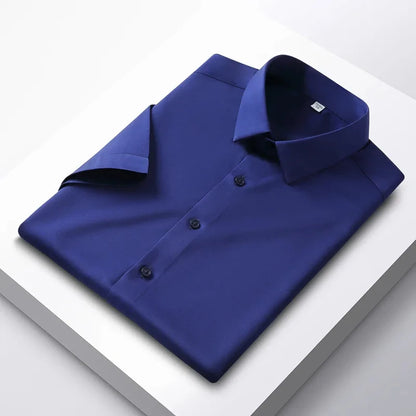 Men's Short Sleeve Non-Iron Anti-Wrinkle Business Casual Shirt (5XL)