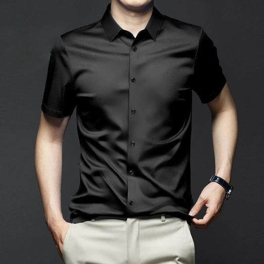Men's Short Sleeve Non-Iron Anti-Wrinkle Business Casual Shirt (5XL)