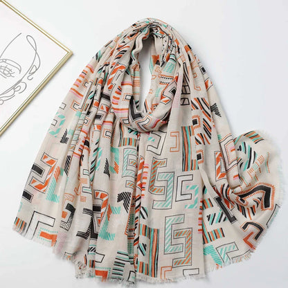 2025 Fashion Print Cotton Linen Scarf