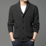 Men's Classic Lapel Cardigan Casual Sweater