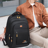 Men's Simple Solid Color Oxford Cloth Waterproof Backpack