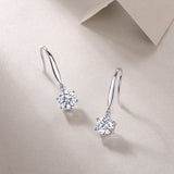 Jumping Wind Inlaid Moissanite Silver Earrings Luxury Fashion Diamond Earrings