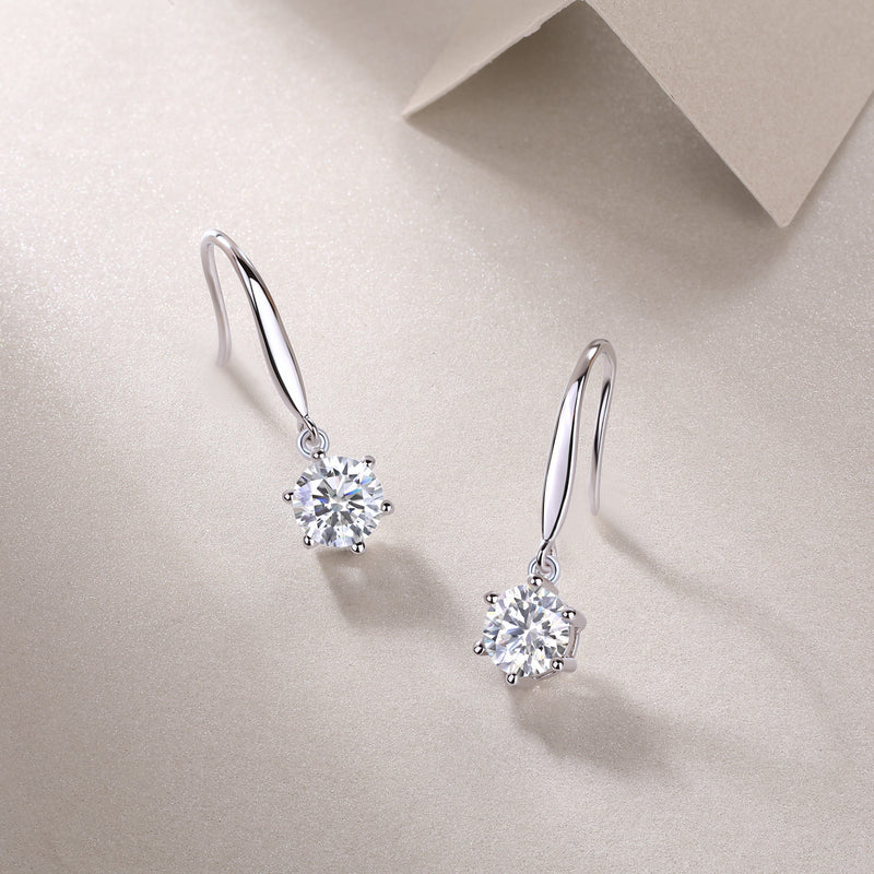 Jumping Wind Inlaid Moissanite Silver Earrings Luxury Fashion Diamond Earrings