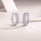 Splendid Night Luxury Fashion Diamond Earrings Stud Set With Mosan Diamond Silver Ornaments