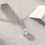 Afternoon Rose Luxury Fashion Diamond Pendant Necklace Set With Mosan Diamond Silver Ornaments