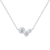 White Dew Luxury Fashion Diamond Pendant Necklace Set With Mosan Diamond Silver Ornaments