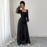 Long Sleeve Dress Dress Elegant Graceful Dress Polyester Dress