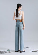 Fashionable Irregular Straight Jeans For Women