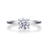 Classic 4 Prong Diamond Ring Luxury Fashion Set Moissanite Silver Ring