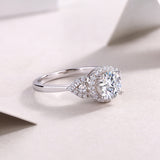 Luxury Fashion Large Diamond Wedding Ring With Moissanite Silver Ring