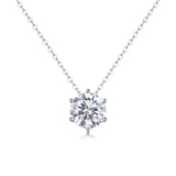 Afternoon Rose Luxury Fashion Diamond Pendant Necklace Set With Mosan Diamond Silver Ornaments