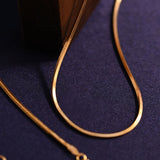 Snake Bone Chain Necklace For Women Square S925 Pure Silver Gold-plated