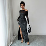 Elegant Graceful Style Tube Top Long Sleeve Dress Dress Women's Clothing