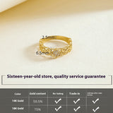 Pure 18K Jinrege Light Luxury Wide Version Fashion Ring