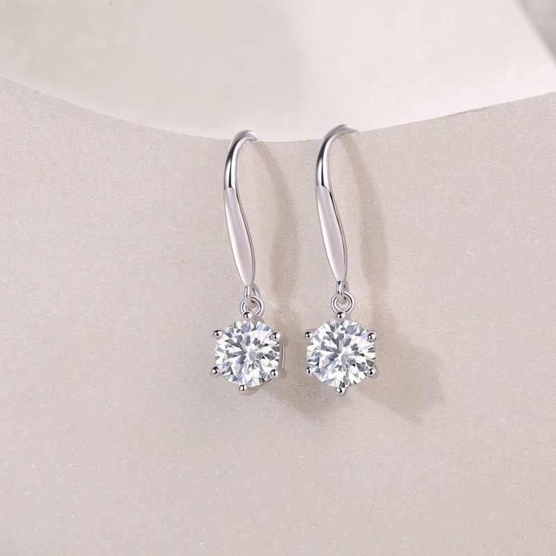 Jumping Wind Inlaid Moissanite Silver Earrings Luxury Fashion Diamond Earrings